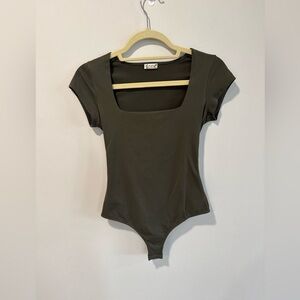 Free People Dark Olive Bodysuit